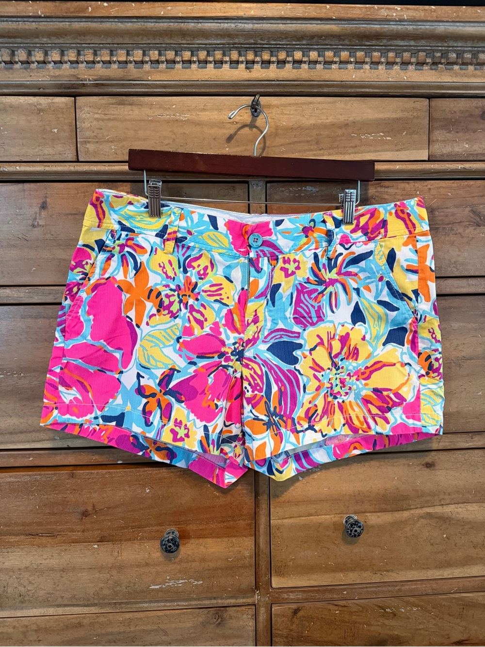 Lilly Pulitzer Tropical Floral Callahan Shorts Sz 14